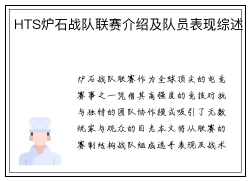 HTS炉石战队联赛介绍及队员表现综述